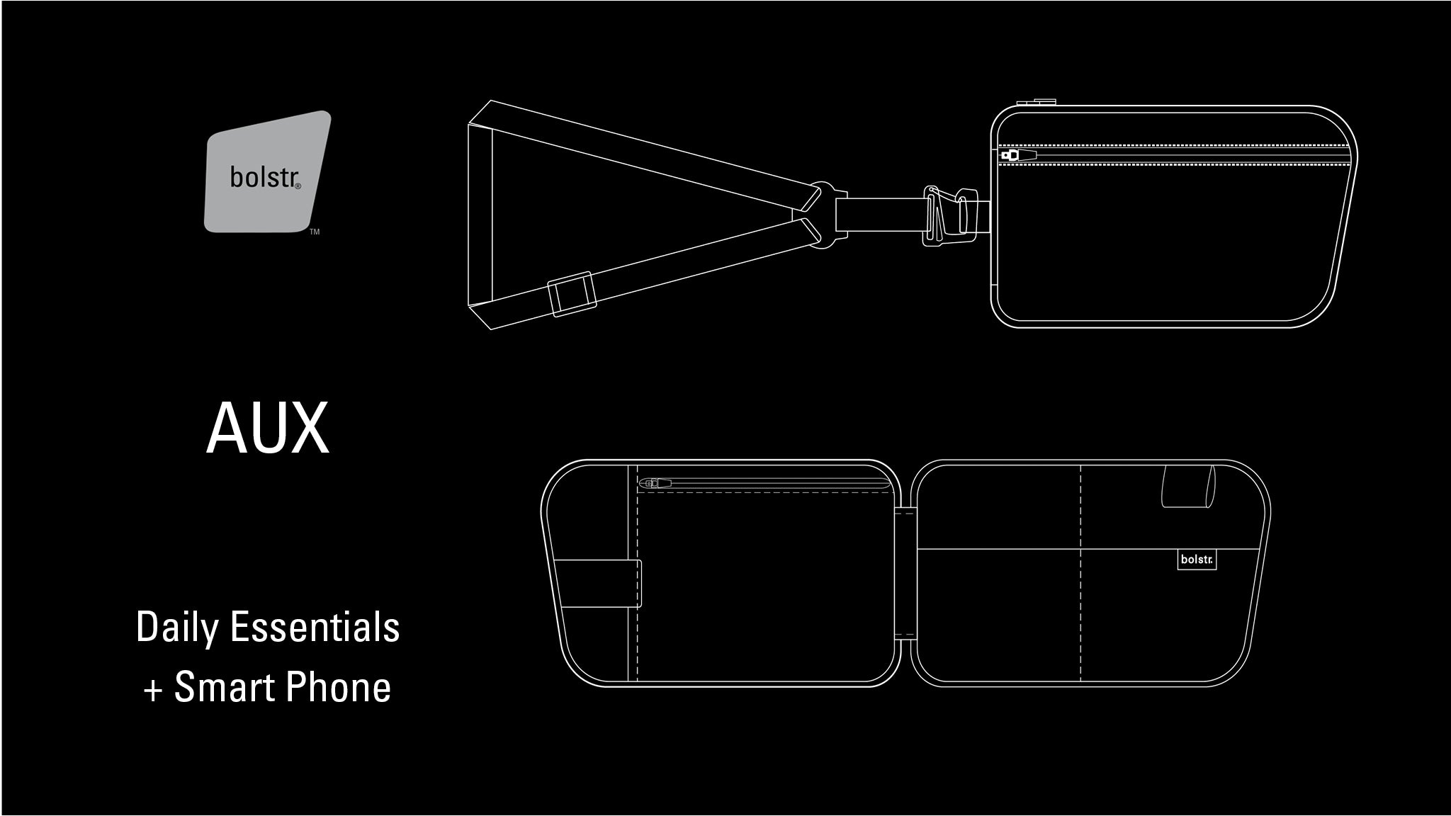 bolstr AUX Pocket Small Crossbody Bag and Sling Men - Minimal EDC