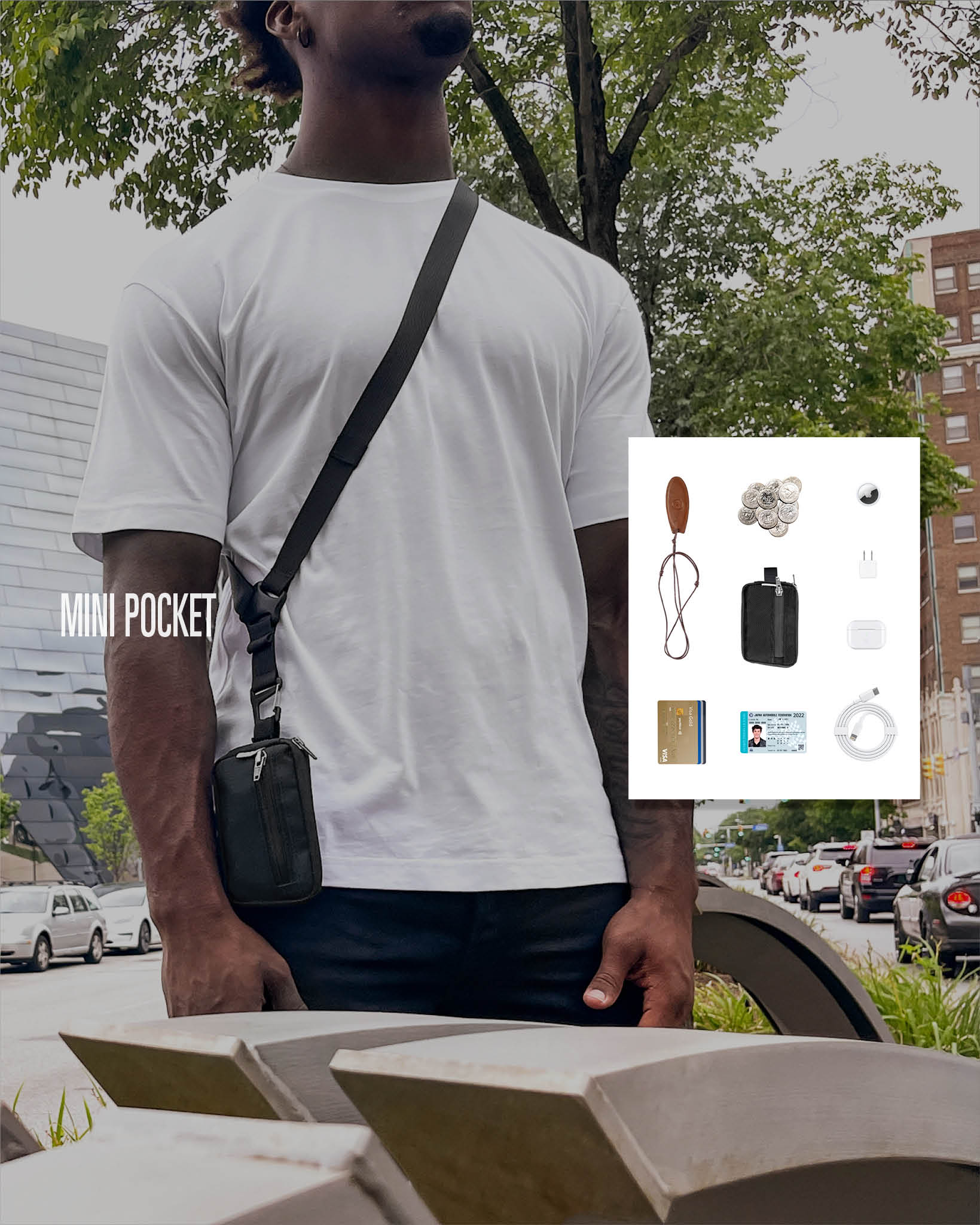 bolstr MINI Pocket Small Crossbody Bag Men - Minimal EDC