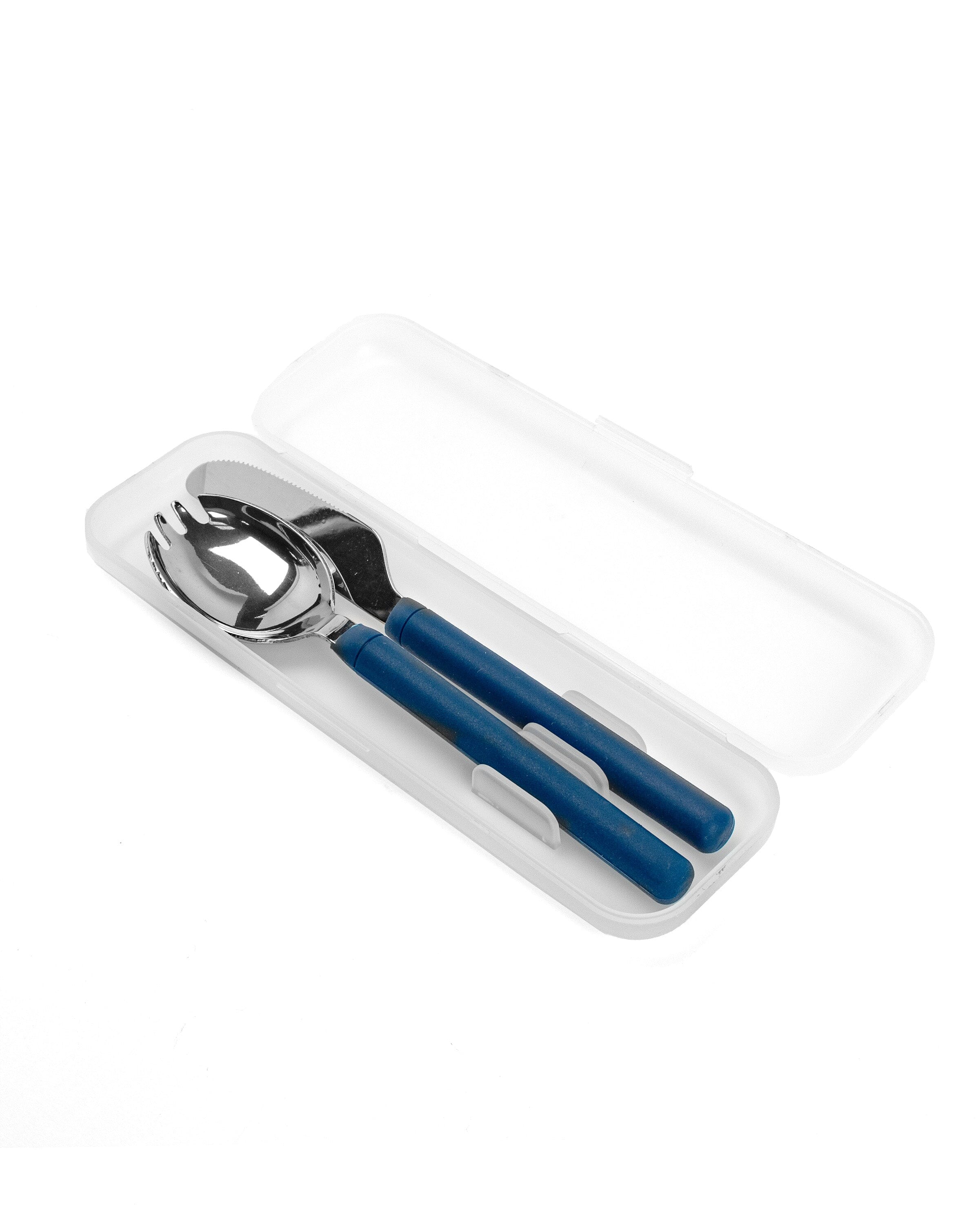 Spork and Knife Accessory bolstr Stainless/Blue  